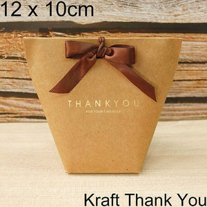 5pcs Upscale Black White Bronzing "Merci" Candy Bag