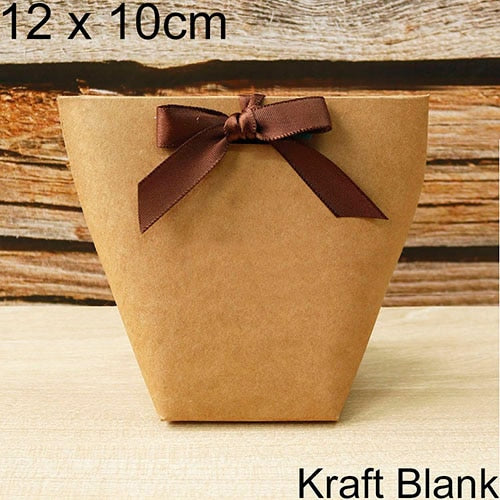 5pcs Upscale Black White Bronzing "Merci" Candy Bag