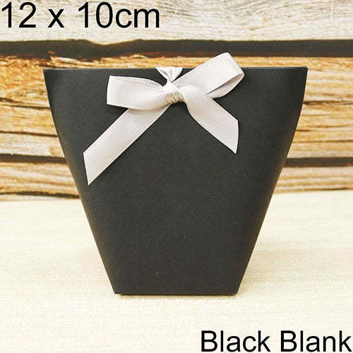 5pcs Upscale Black White Bronzing "Merci" Candy Bag