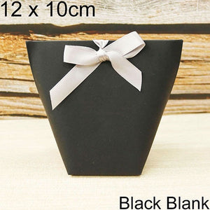 5pcs Upscale Black White Bronzing "Merci" Candy Bag