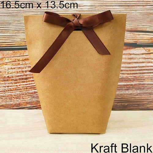 5pcs Upscale Black White Bronzing "Merci" Candy Bag