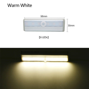 Wireless LED Under Cabinet Light PIR Motion Sensor Lamp 6/10