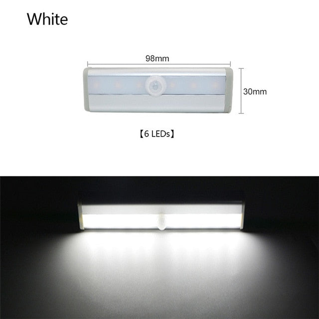Wireless LED Under Cabinet Light PIR Motion Sensor Lamp 6/10