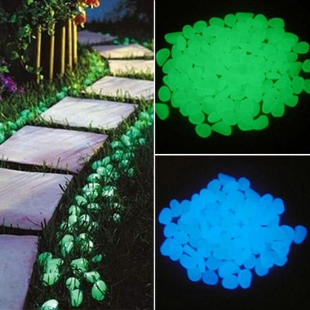 50Pcs Glow In The Dark Luminous Pebbles Stones for Wedding Party Event
