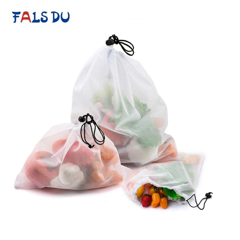 15pcs Reusable Vegetable Fruit Mesh Produce Bags