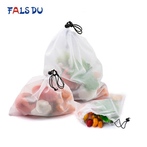 15pcs Reusable Vegetable Fruit Mesh Produce Bags