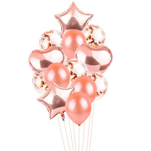Rose Gold Party Balloons 14 PCS