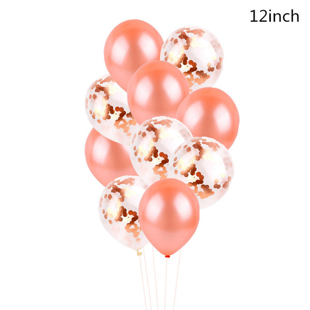 Rose Gold Party Balloons 14 PCS