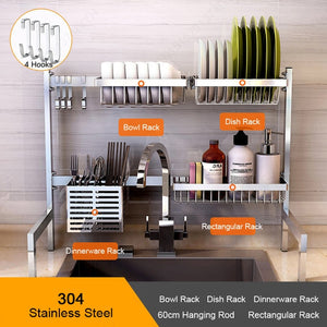 304 Stainless Steel Kitchen Shelf Rack Drying Drain Storage